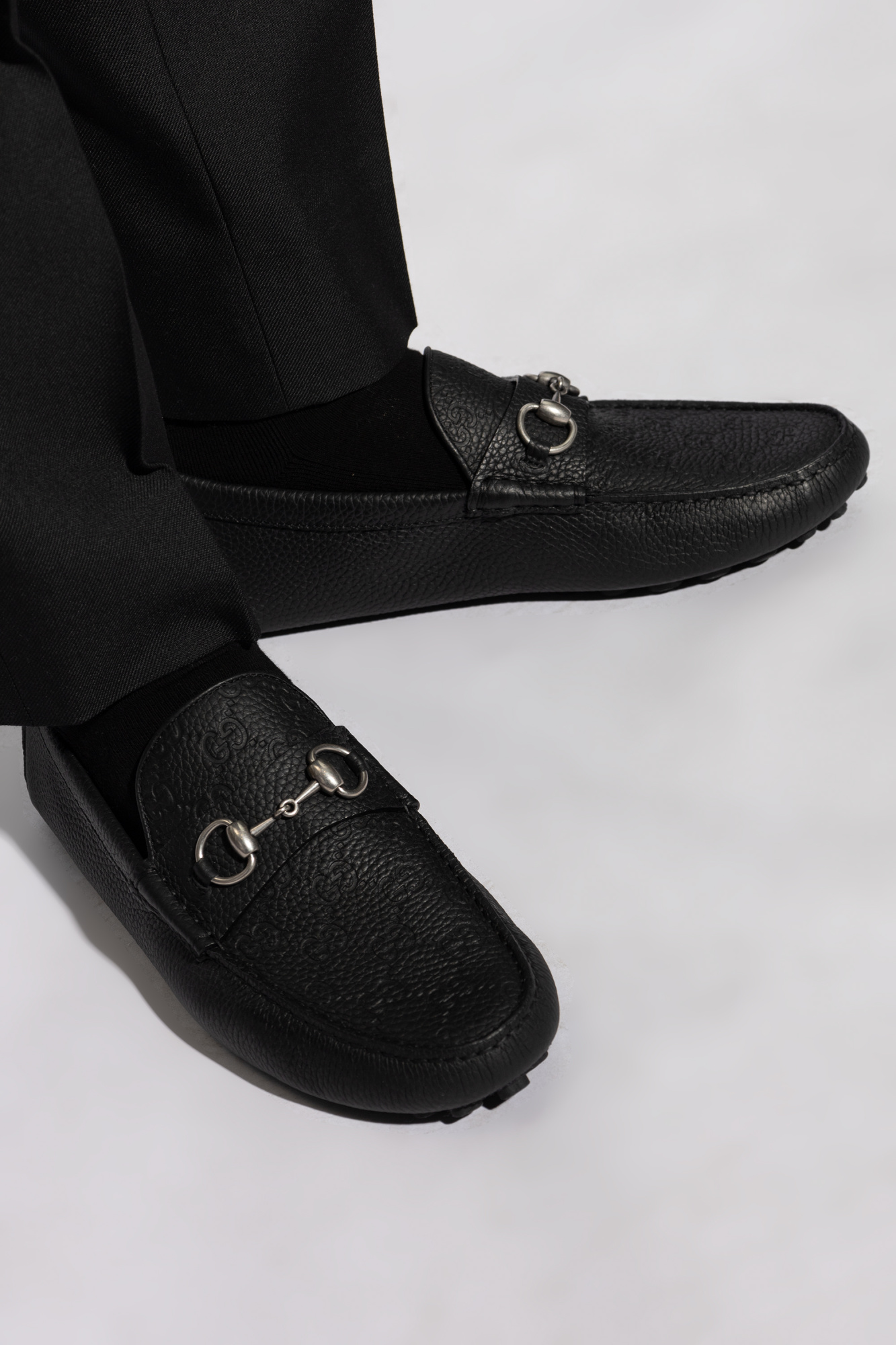 Black Leather moccasins Gucci Vitkac Canada